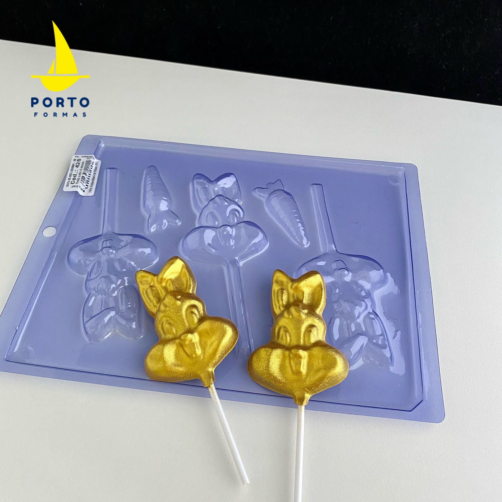 Bunny with Carrot Lollipop Chocolate Mould