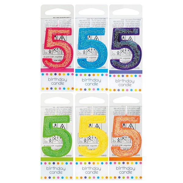 Sparkly Mini Numeral Birthday Cake Candle
