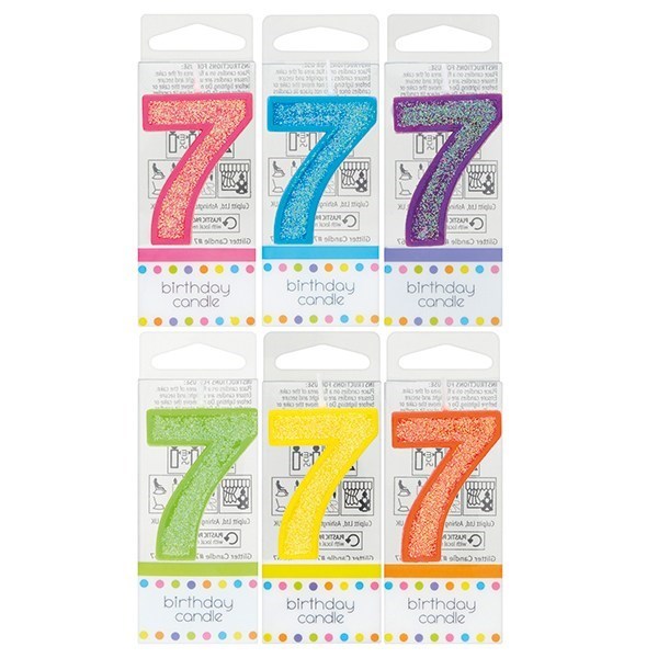 Sparkly Mini Numeral Birthday Cake Candle