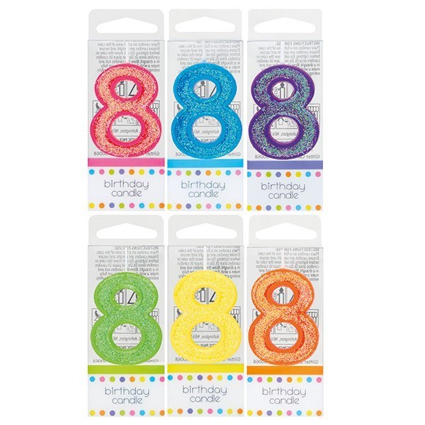 Sparkly Mini Numeral Birthday Cake Candle