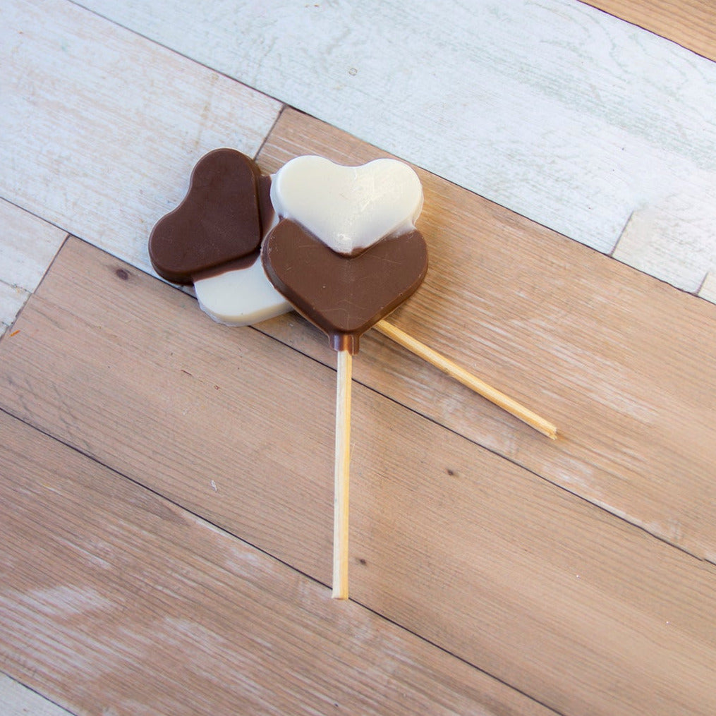 Double Hearts Lollipop Chocolate Mould