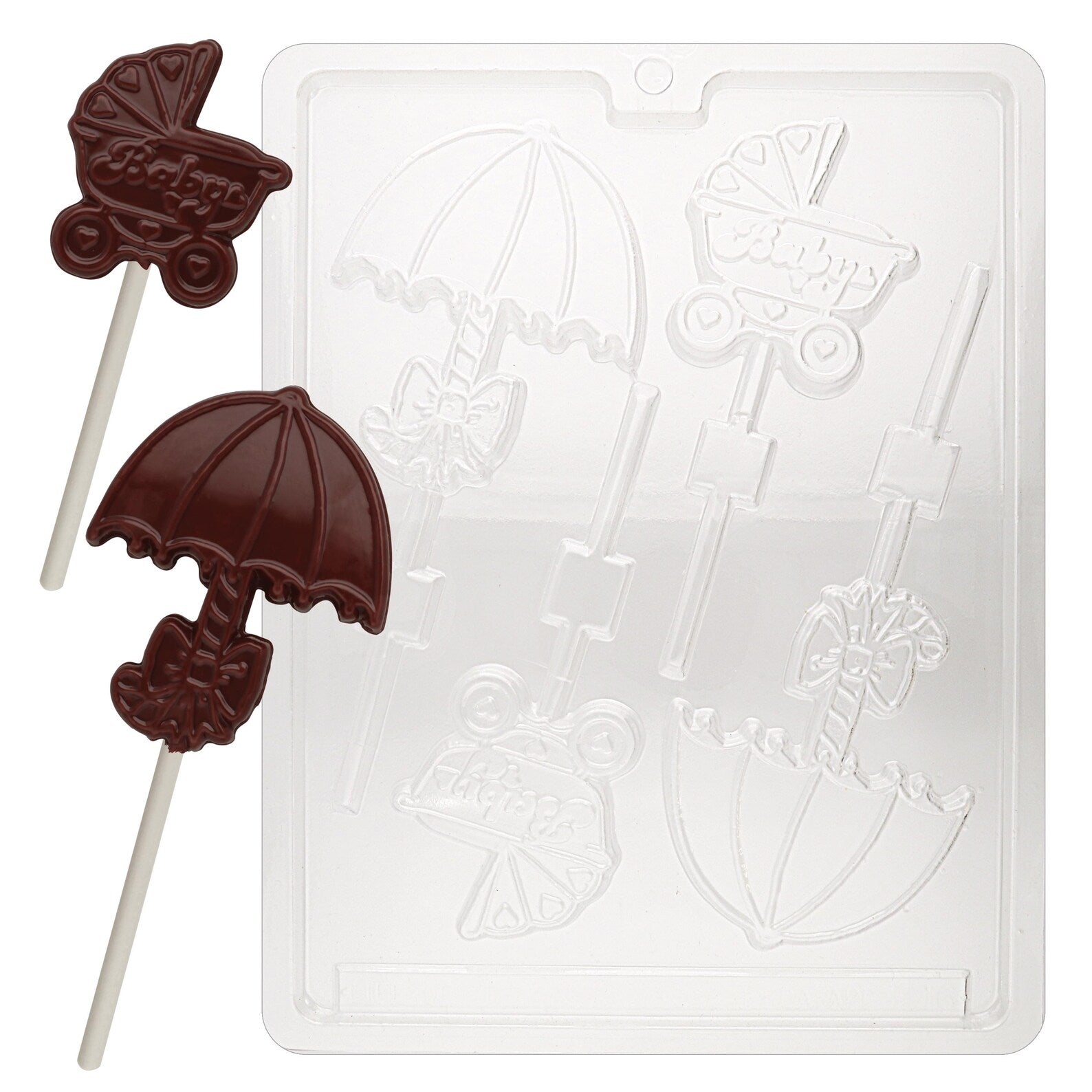 CARRIAGE AND UMBRELLA LOLLIE CHOCOLATE MOULD