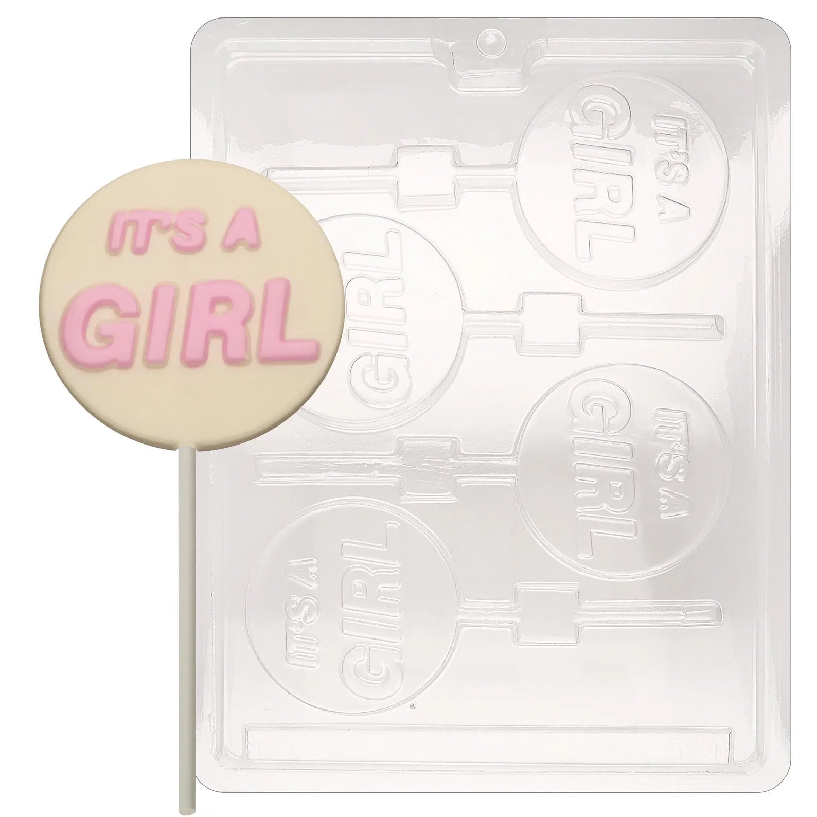 IT'S A GIRL LOLLY CHOCOLATE MOULD