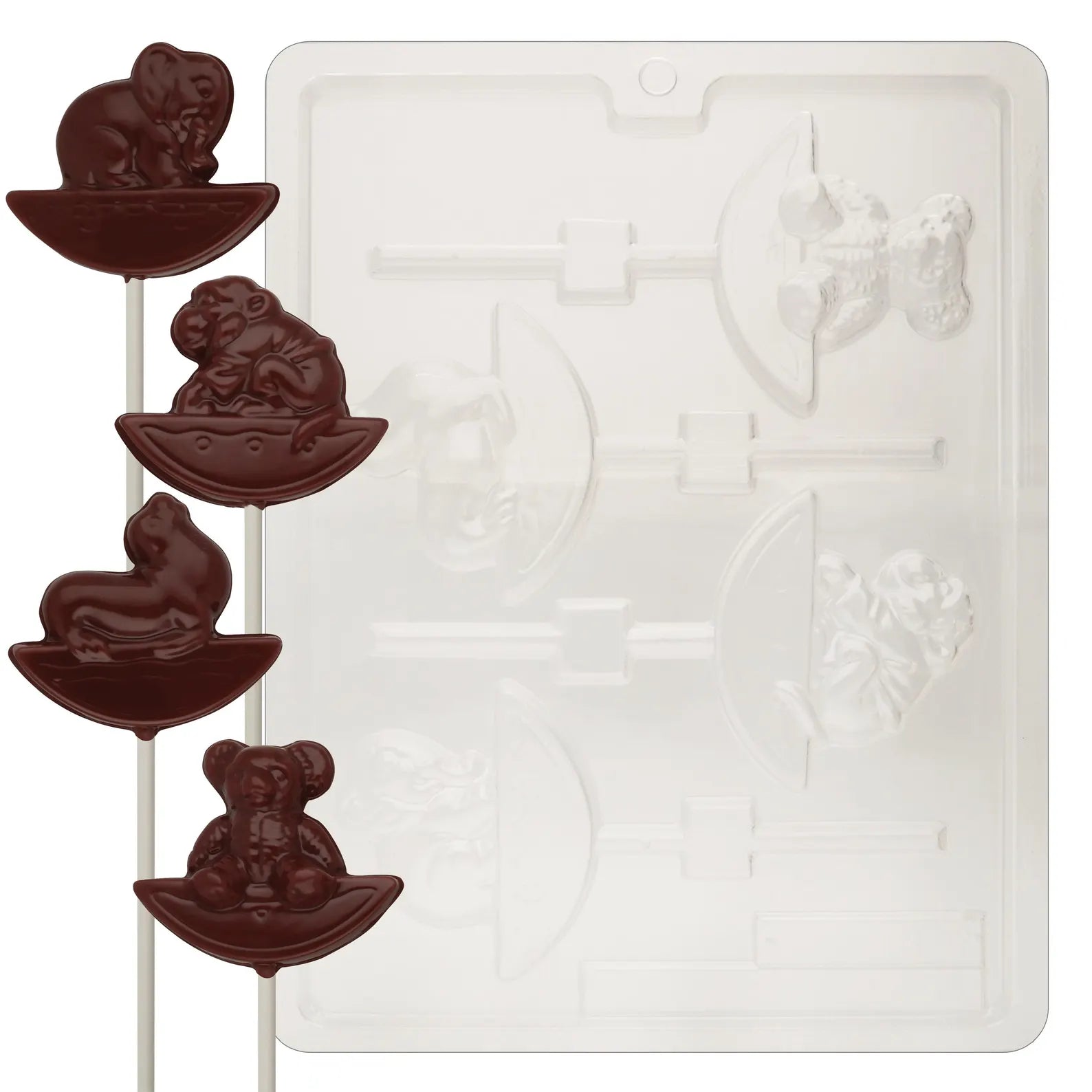 ASSORTED ROCKING ANIMAL LOLLY CHOCOLATE MOULD