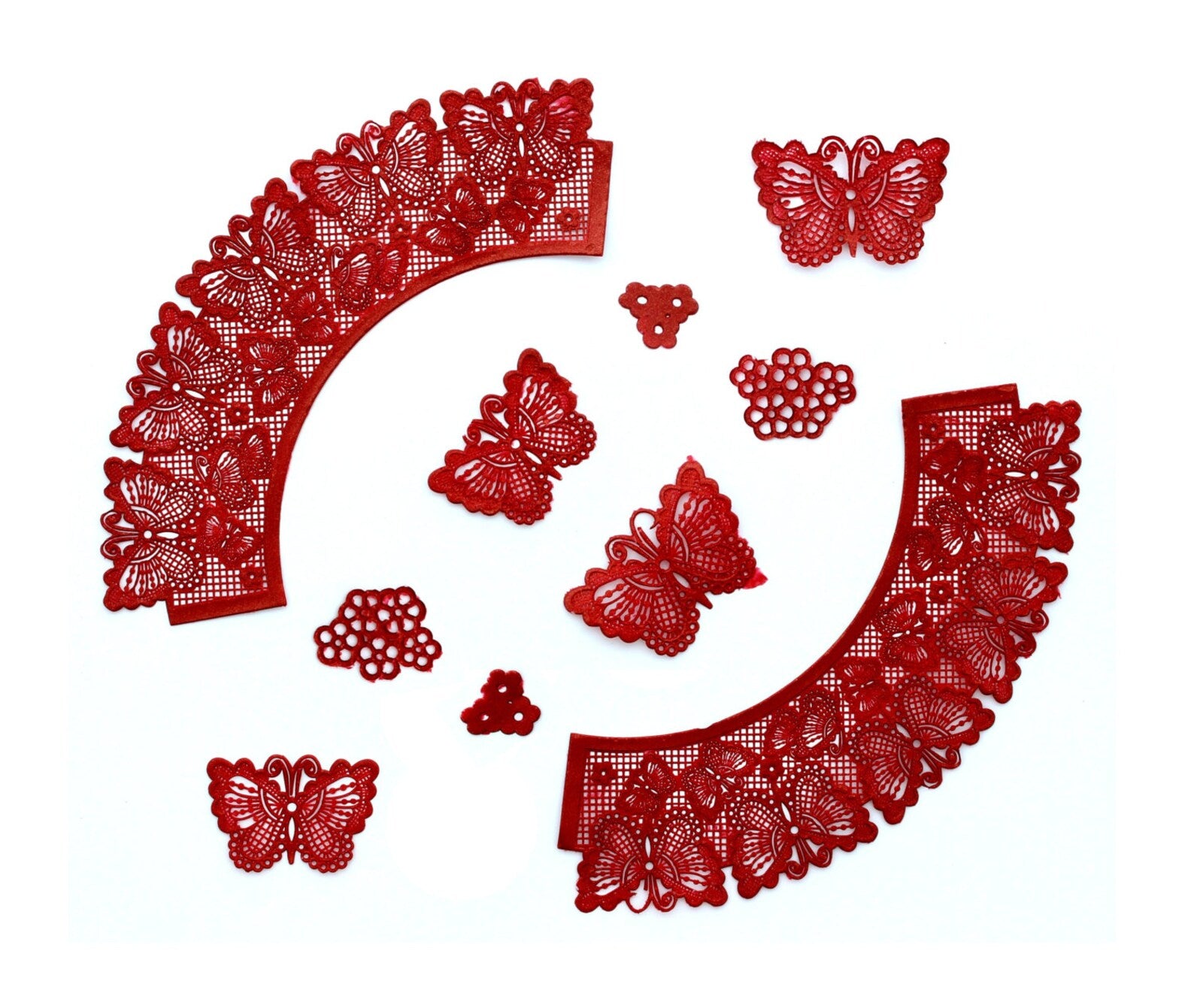 Butterflies - 3D Large Lace Cupcake Wrapper Mat