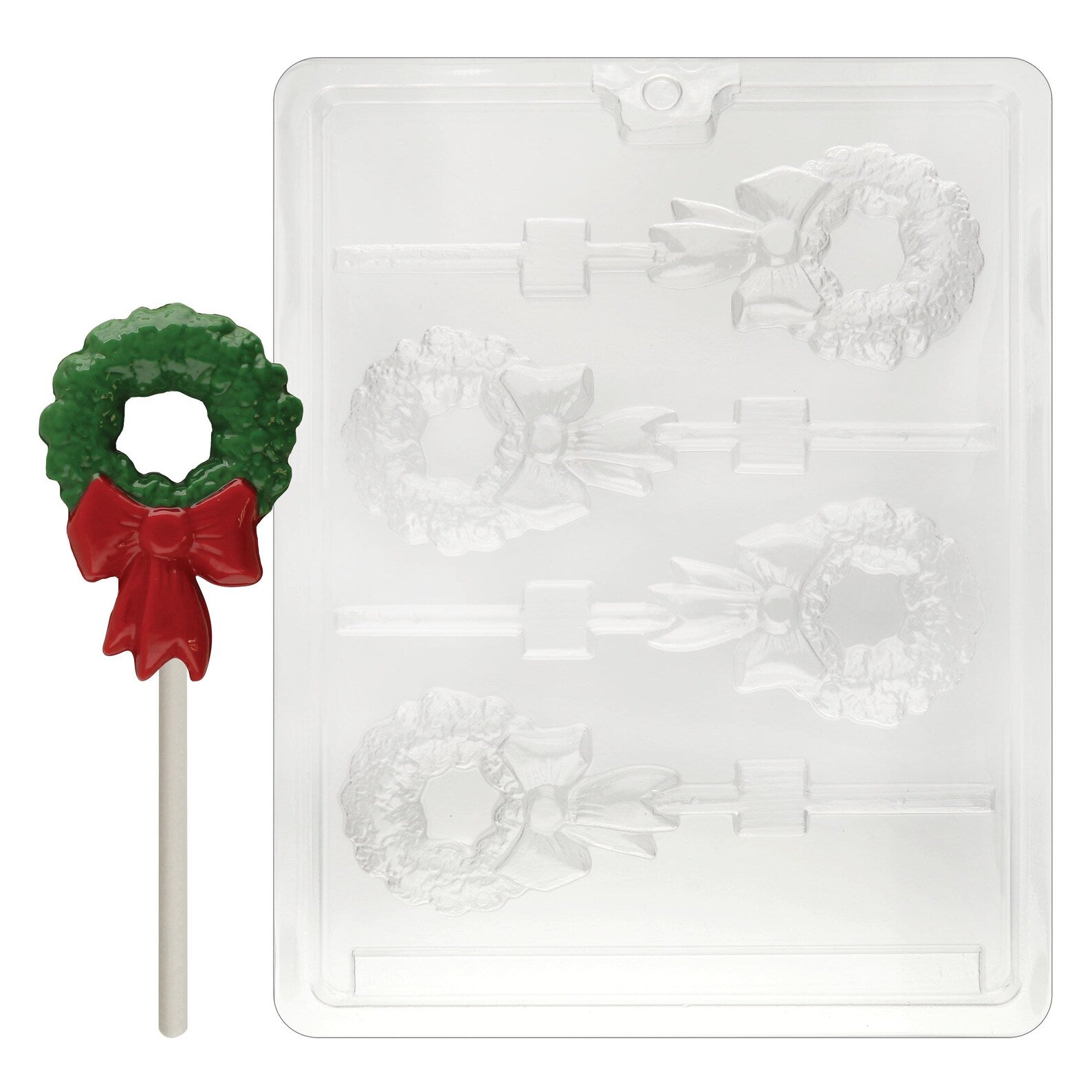 WREATH LOLLY WITH BOW CHOCOLATE MOULD