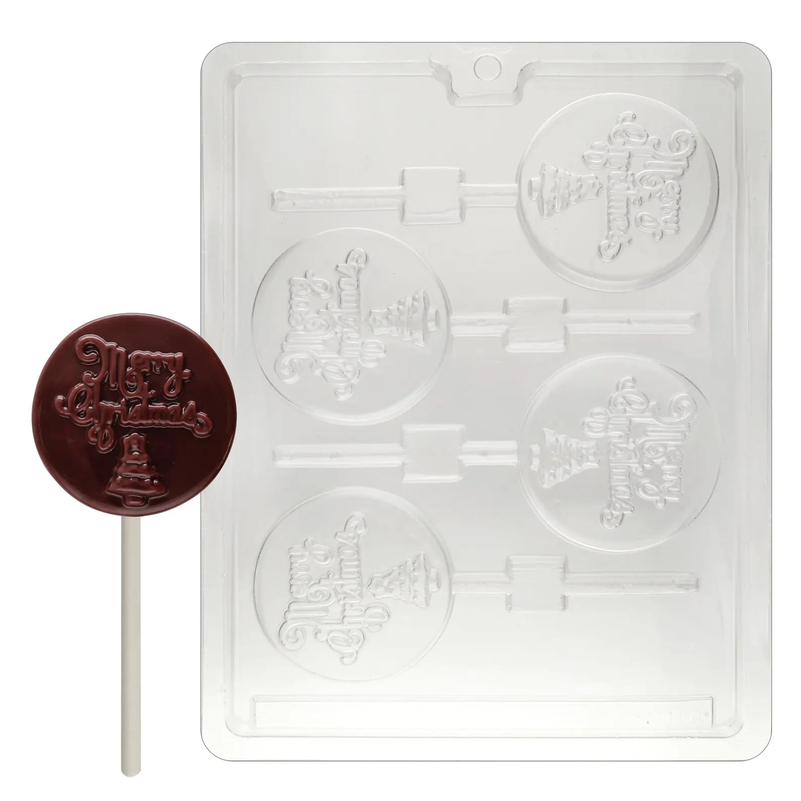 Merry Christmas Lollipop Chocolate Candy Mould