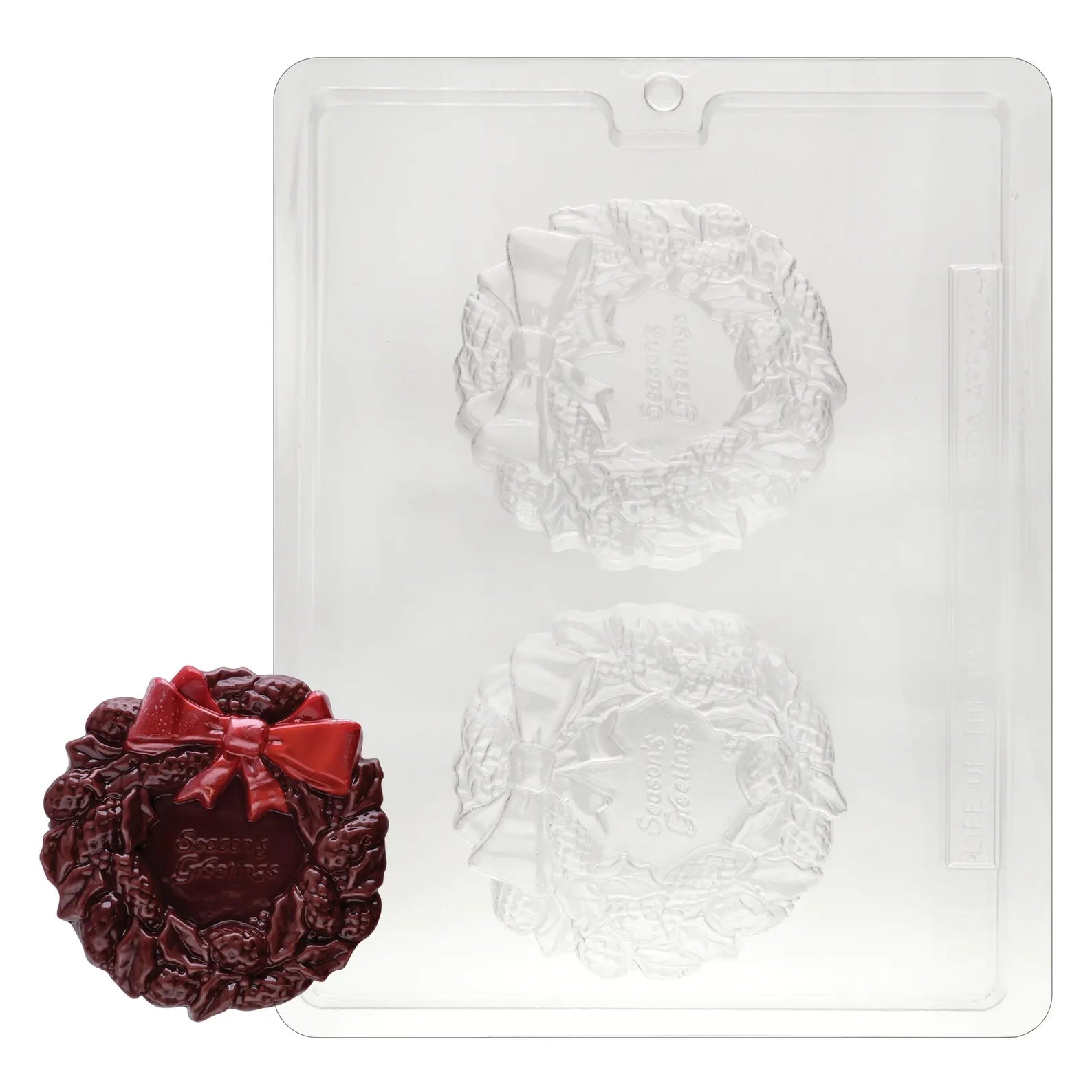 SEASONS GREETINGS WREATH CHOCOLATE MOULD