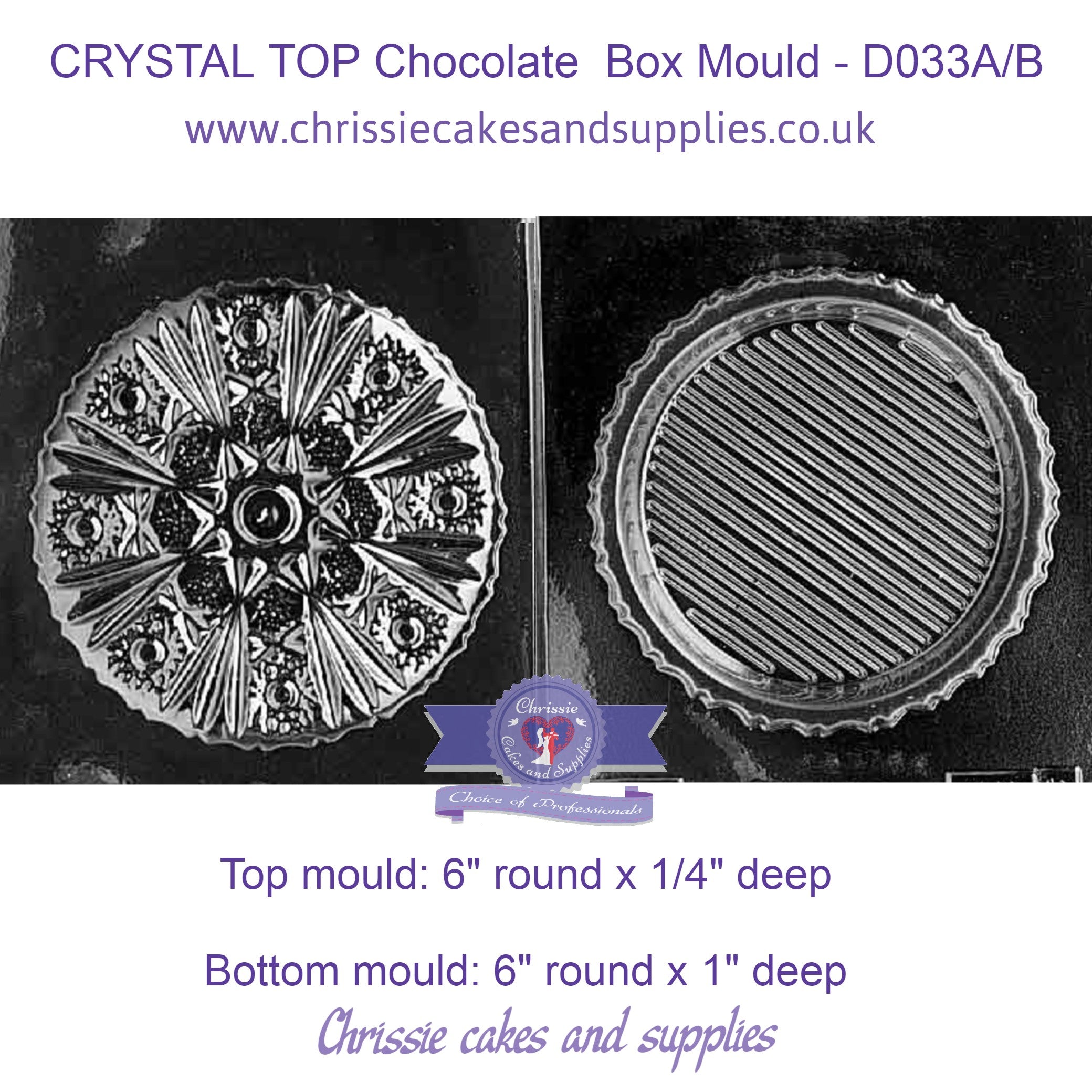 CRYSTAL TOP Chocolate Pour Box Mould