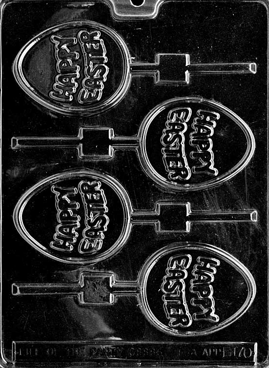 Happy Easter Lollipop Chocolate Candy Mould