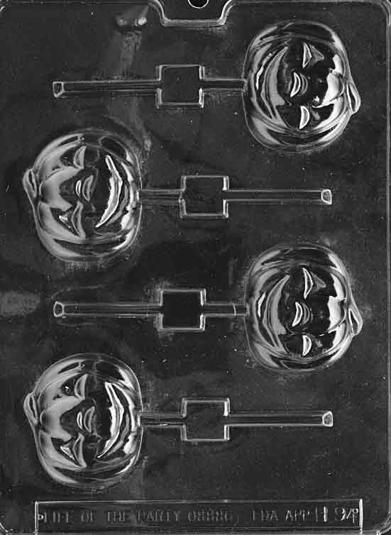 Halloween Smiling Pumpkin Lollipop Chocolate Candy Mould