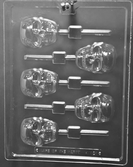Halloween Scary Skull Lollipop Chocolate Candy Mould
