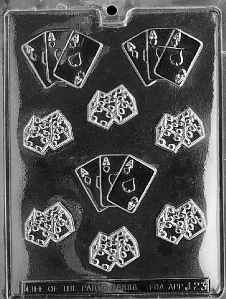 Dice with Aces Chocolate Candy Mould