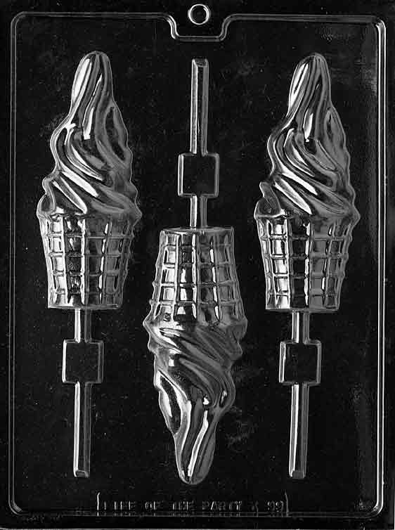 Ice Cream Cone Lollipop Chocolate Candy Mould