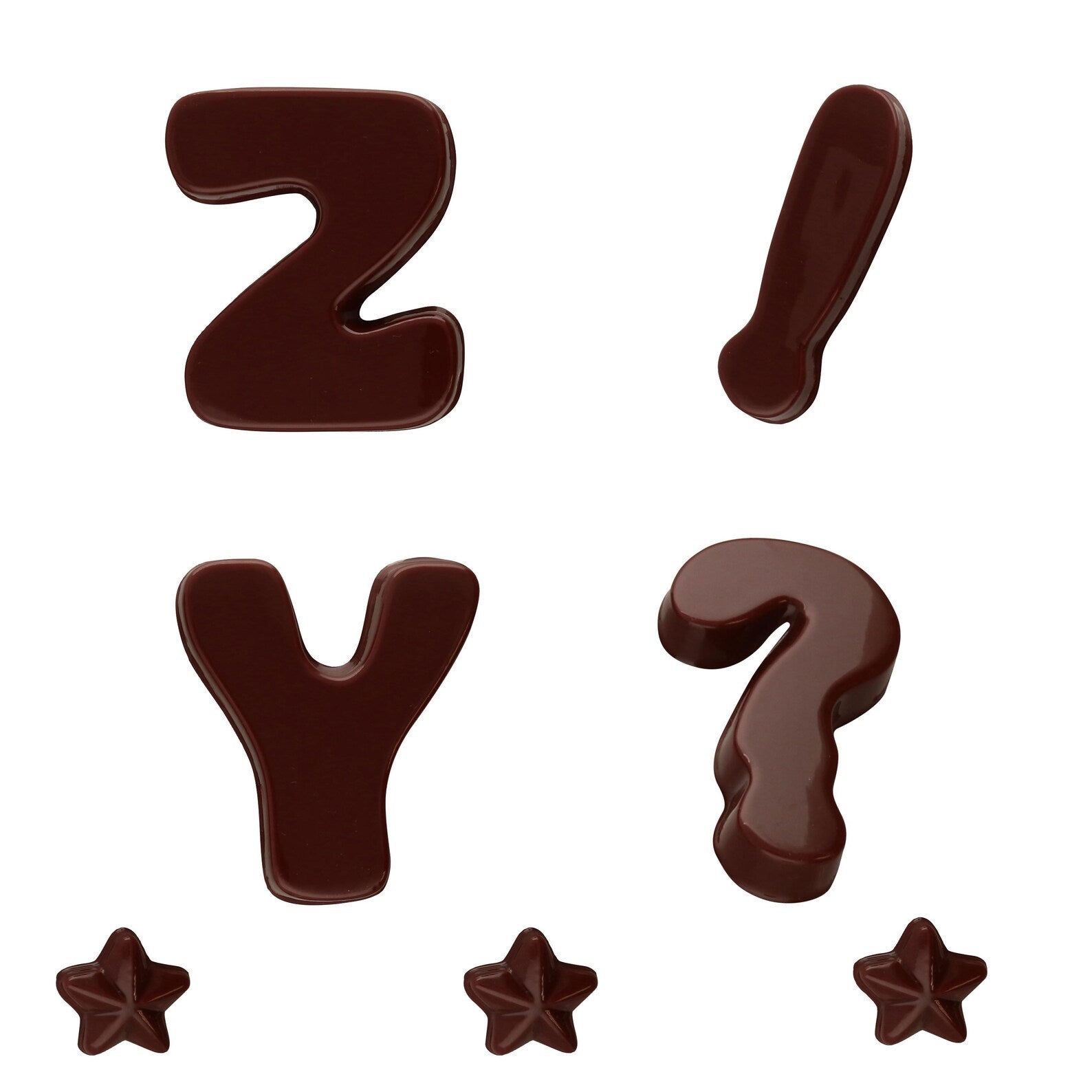CHUNKY LETTERS  AND STARS CHOCOLATE MOULD