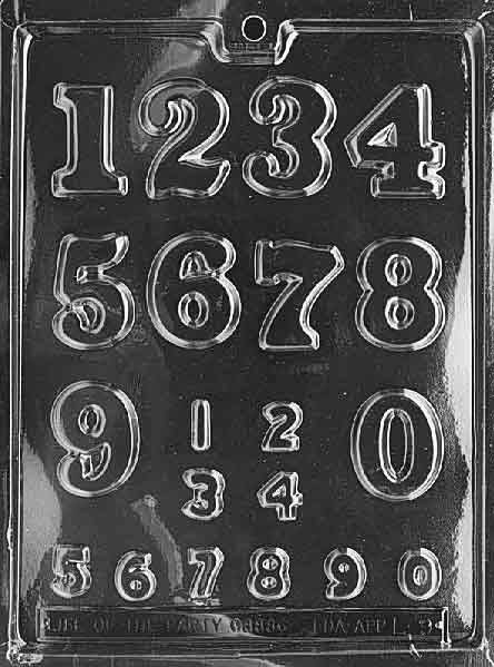 NUMBERS - LARGE, SMALL CHOCOLATE MOULD