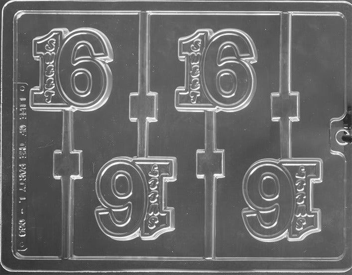 Sweet 16 in Number Lolly CHOCOLATE MOULD