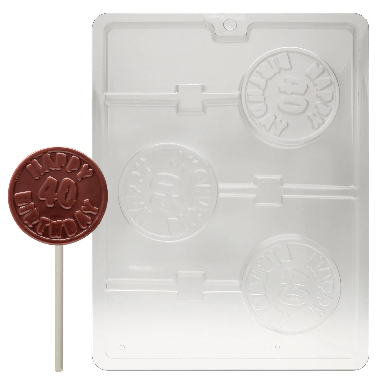 Happy 40th Birthday Chocolate Lolly Mould