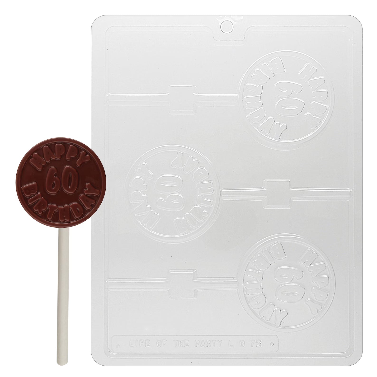 Happy 60th Birthday Chocolate Lolly Mould