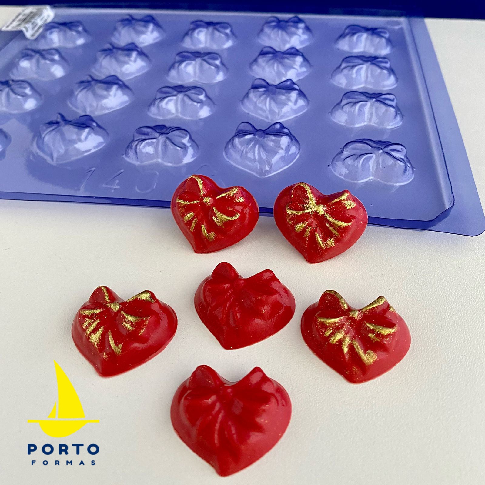 MINI HEART WITH BOW CHOCOLATE MOULD