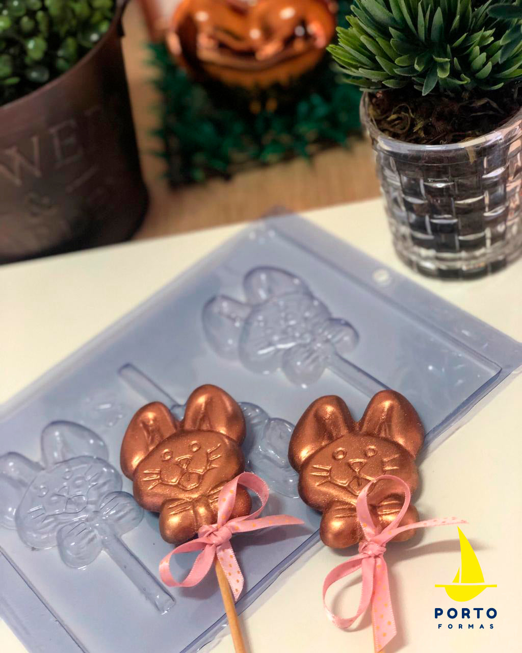 LONG EARED RABBIT LOLLIPOP Chocolate Mould