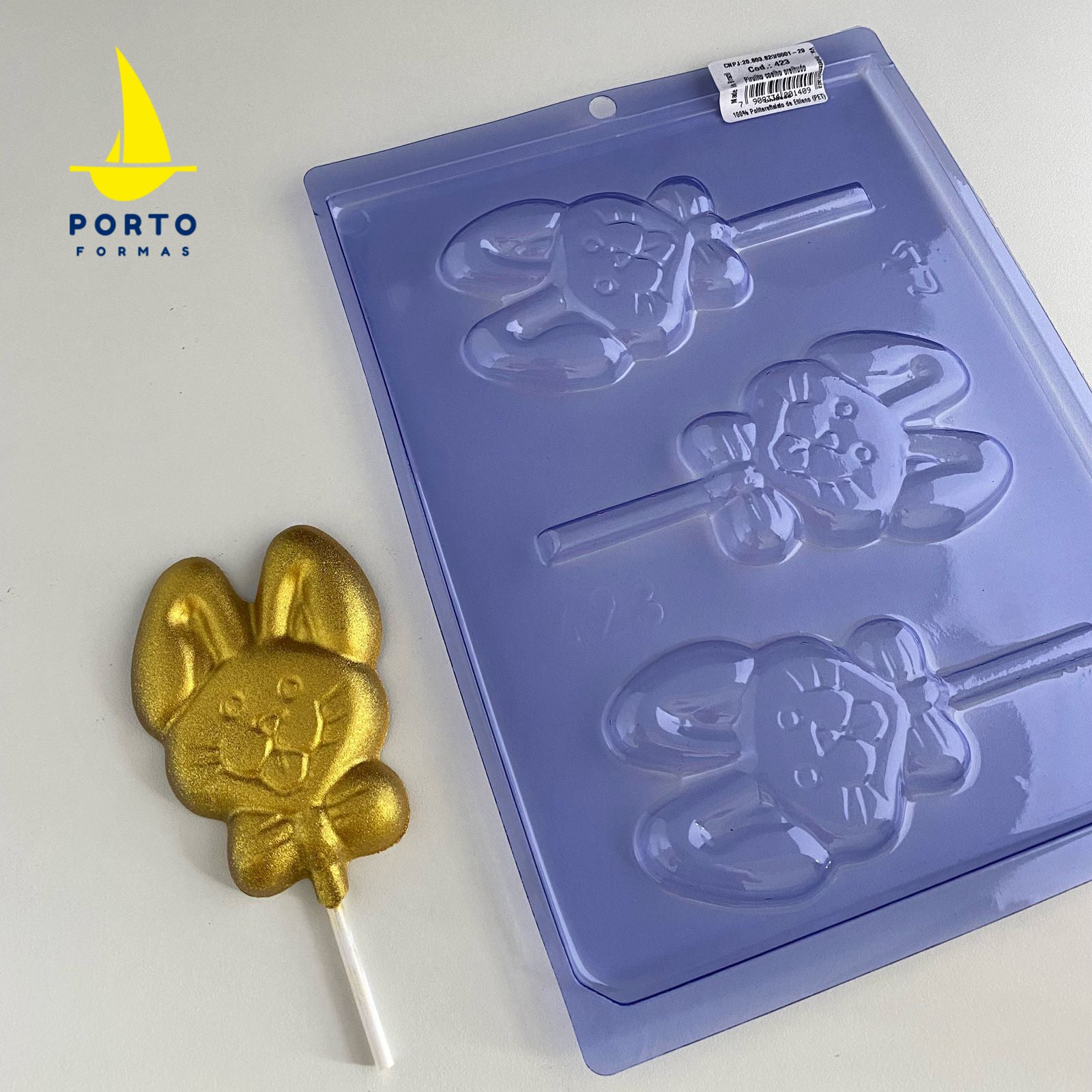 LONG EARED RABBIT LOLLIPOP Chocolate Mould