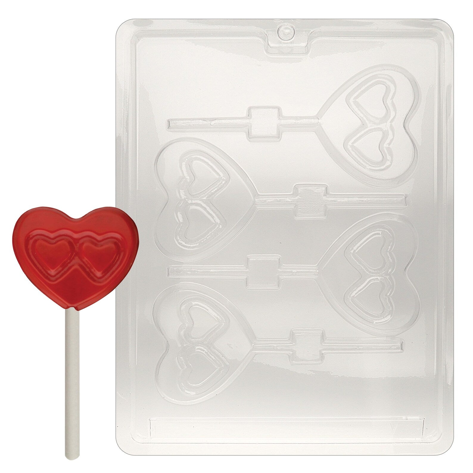 DOUBLE HEART LOLLY CHOCOLATE MOULD