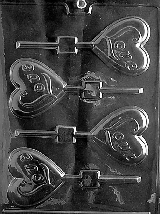 Love Heart Lollipop Chocolate Candy Mould
