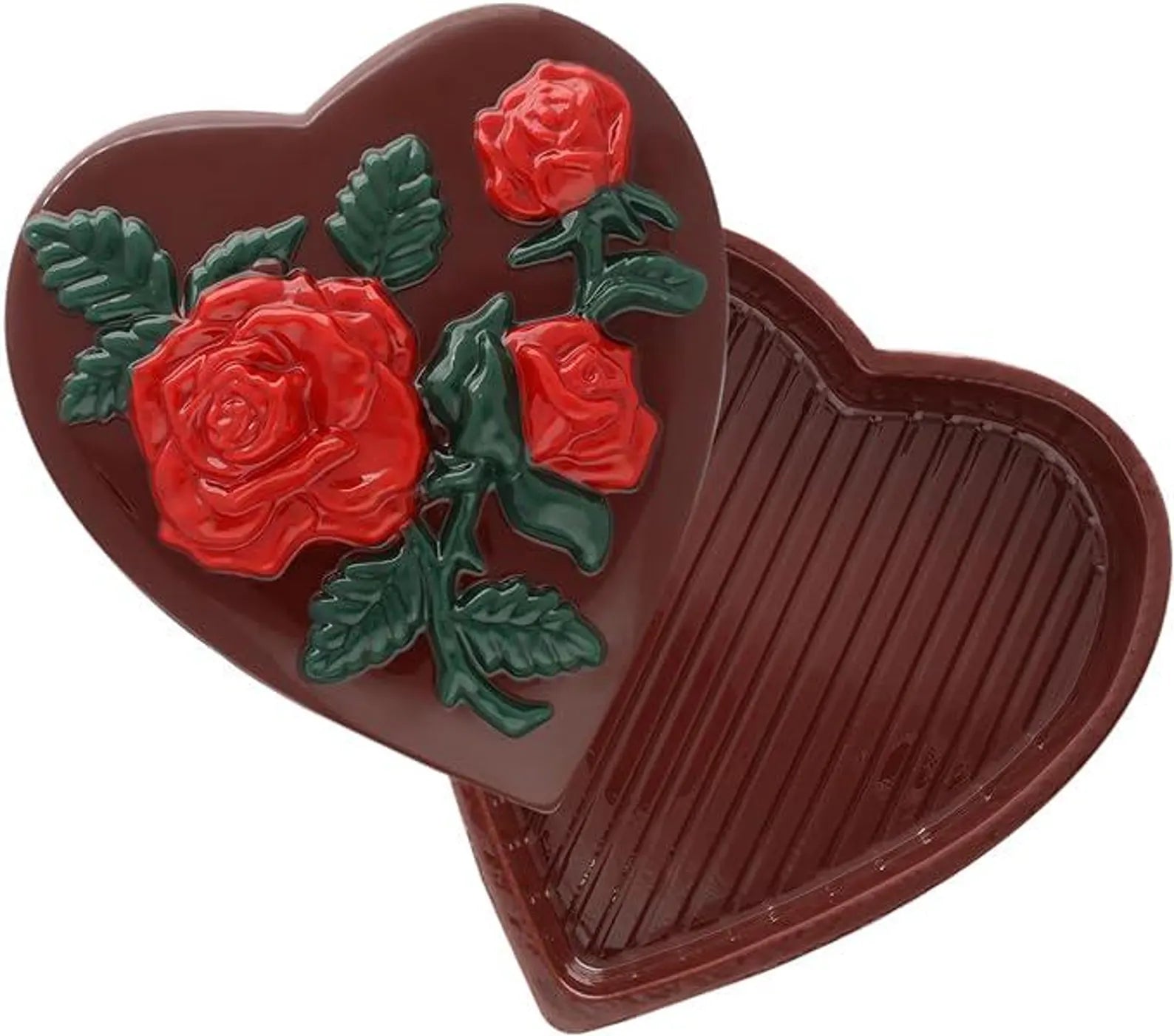 ROSE TOP LARGE HEART POUR BOX -Chocolate Box Mould