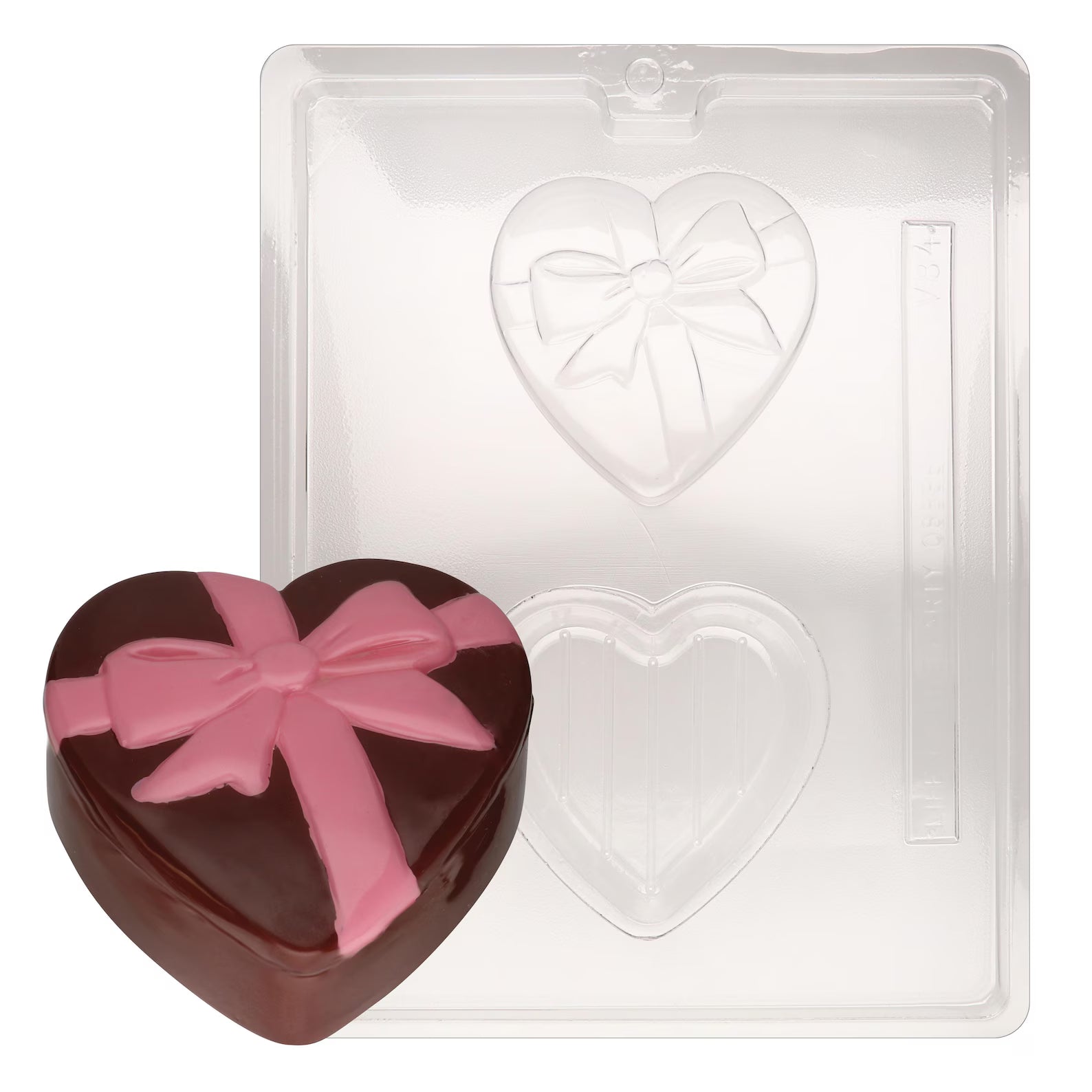 HEART POUR BOX WITH BOW CHOCOLATE MOULD
