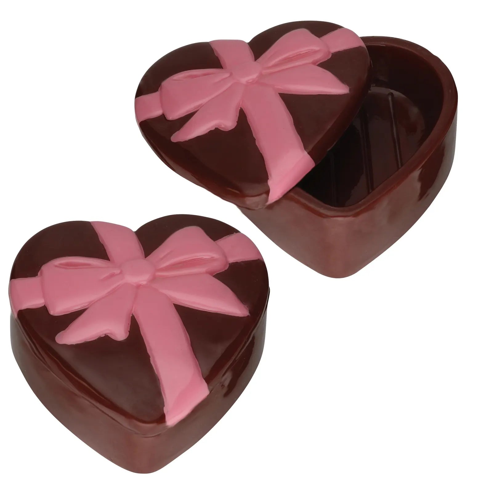 HEART POUR BOX WITH BOW CHOCOLATE MOULD