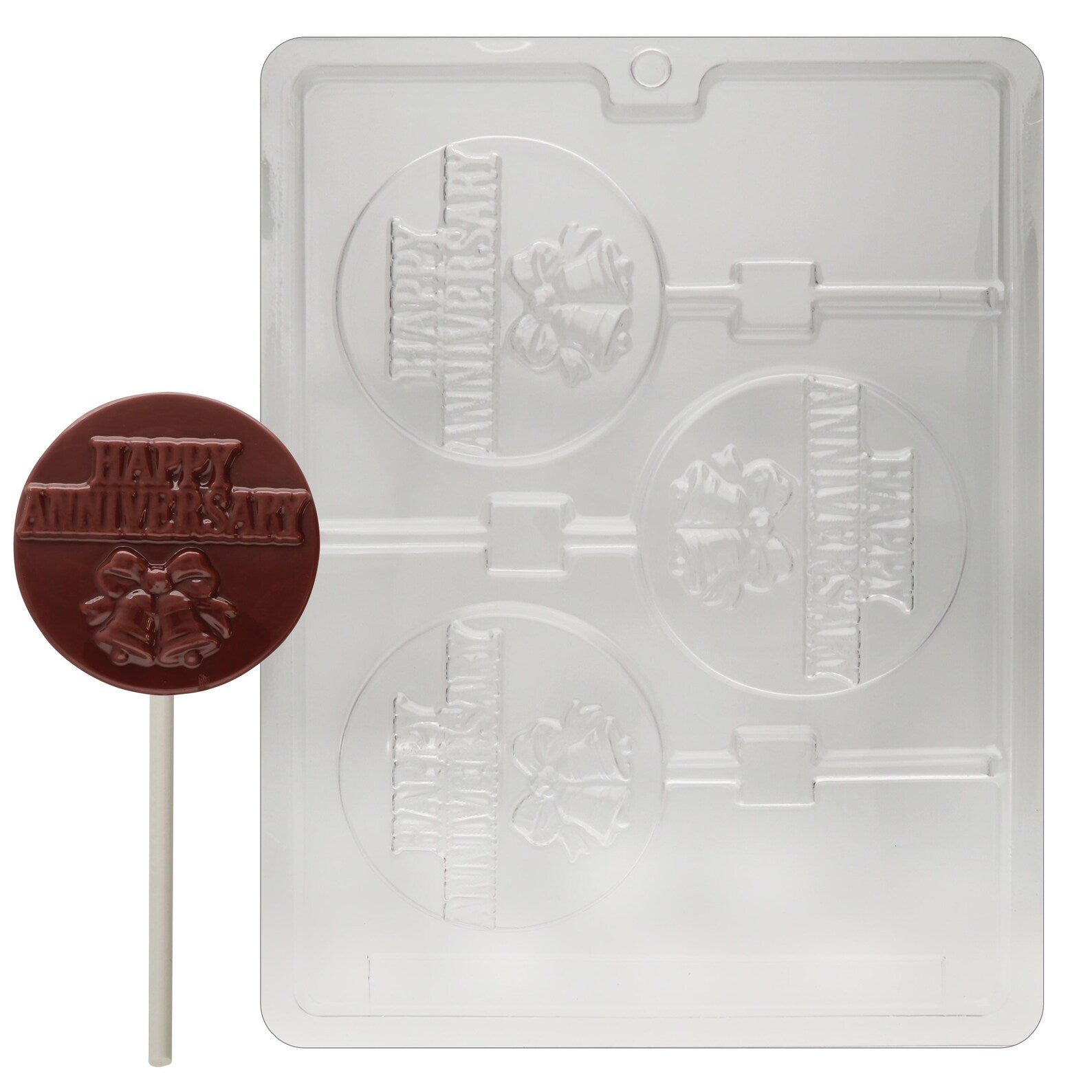 Happy Anniversary Lollipop Chocolate Candy, Plaster or Soap Mould
