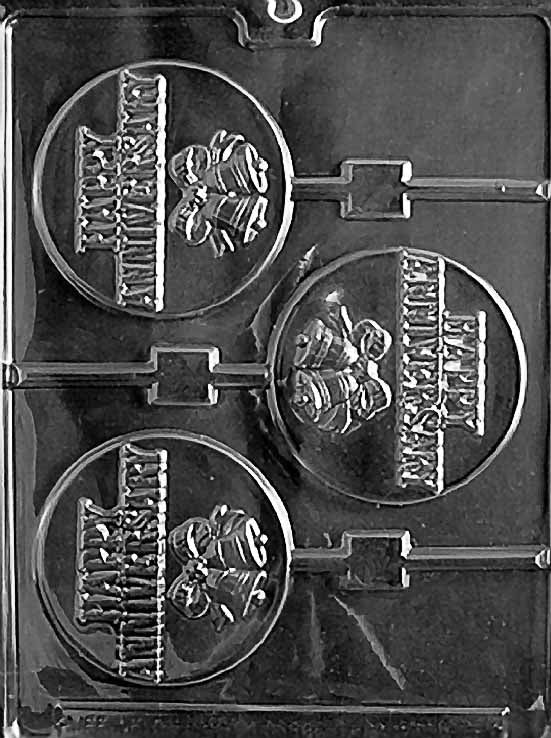 Happy Anniversary Lollipop Chocolate Candy, Plaster or Soap Mould