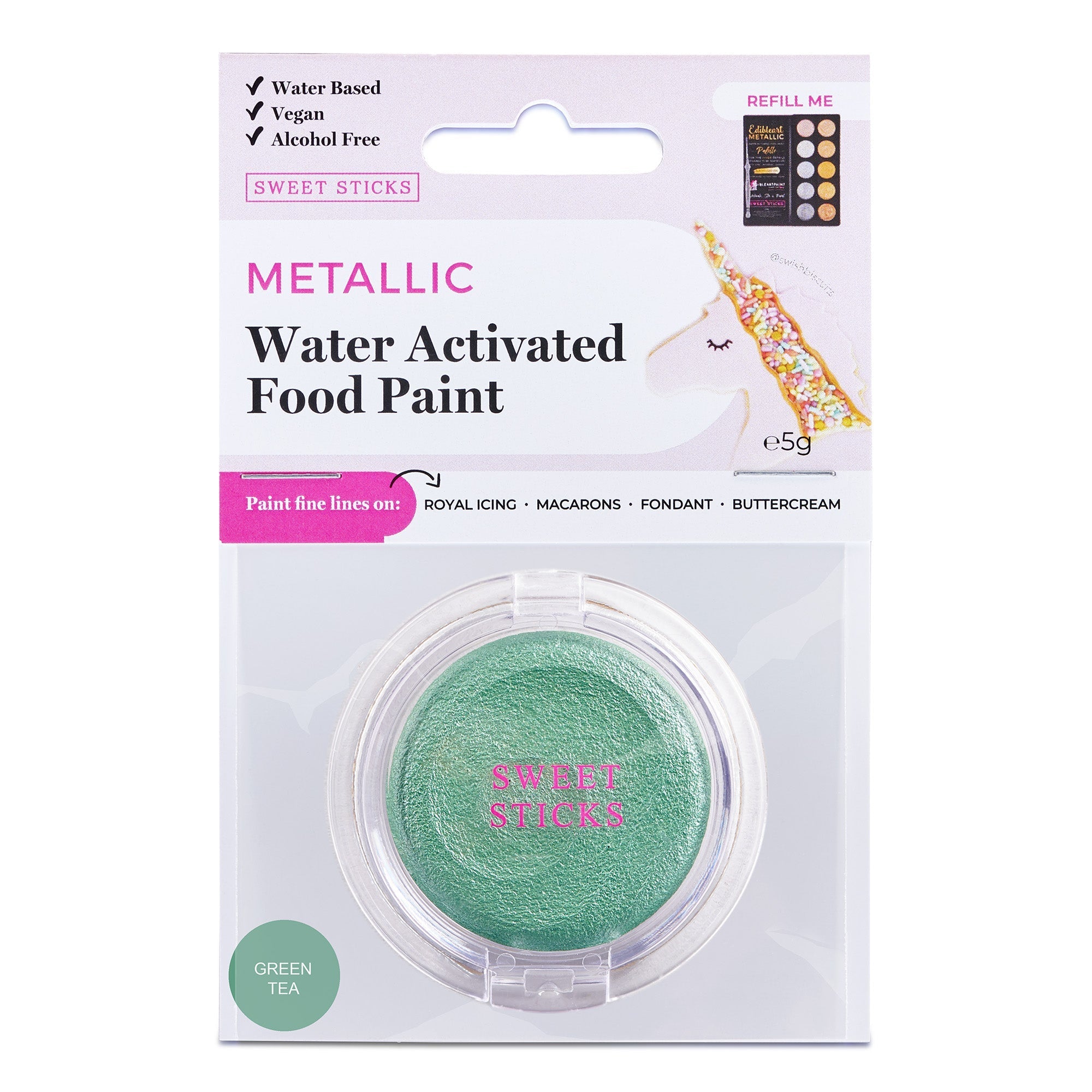 Green Tea - Metallic Water Activated Edible Paint