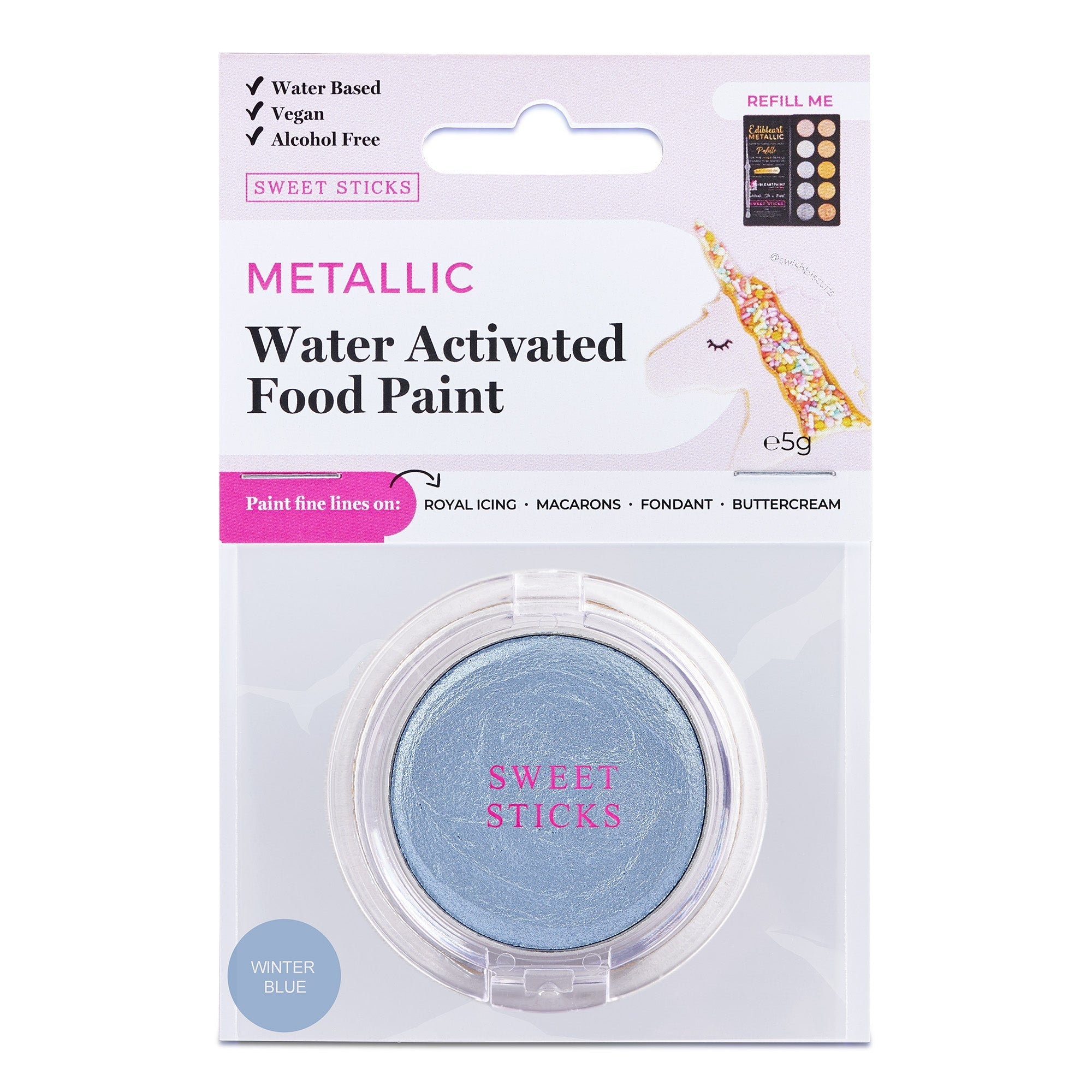 Water Activated Edible Paint Palette Refill