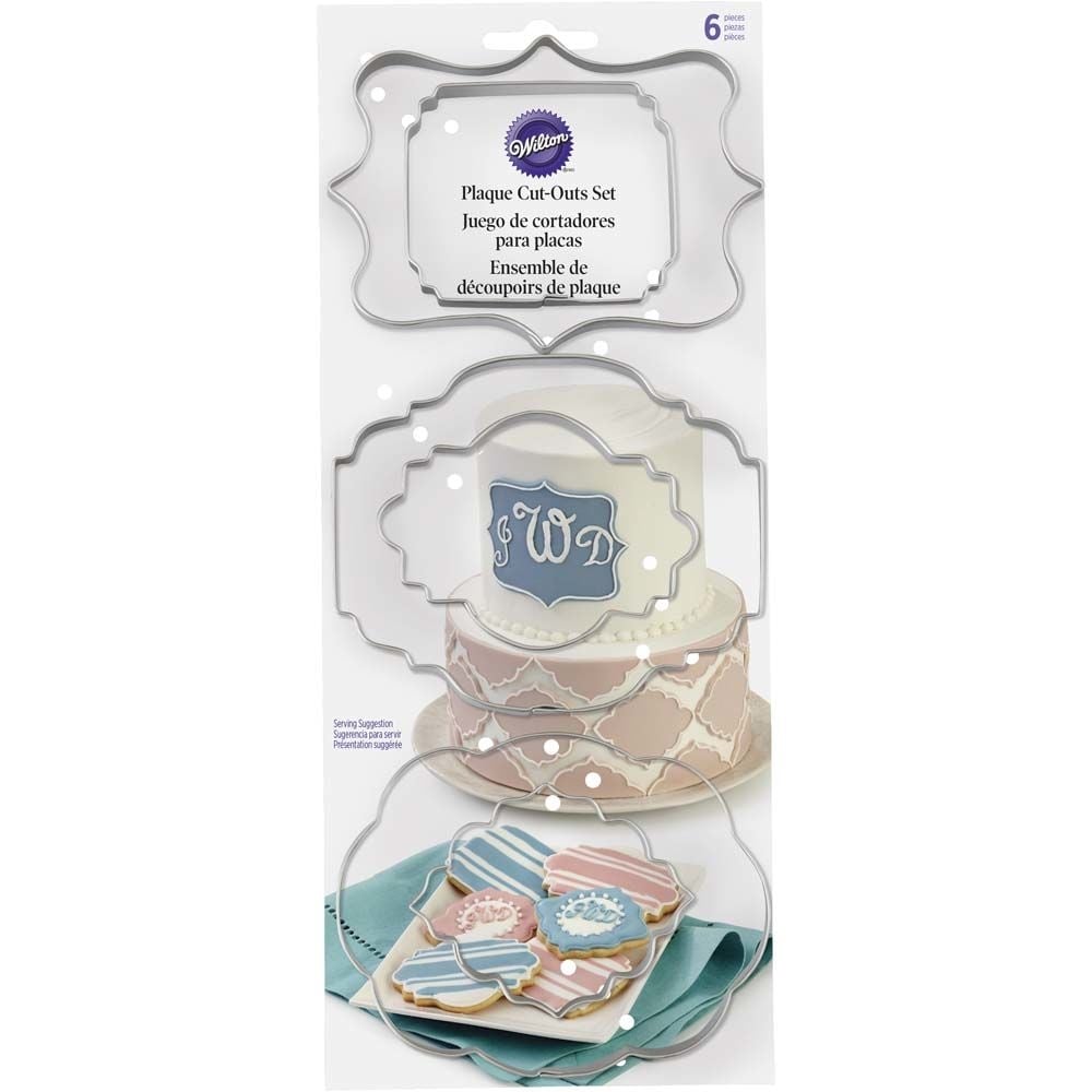 Plaque Fondant Cut Out Set of 6