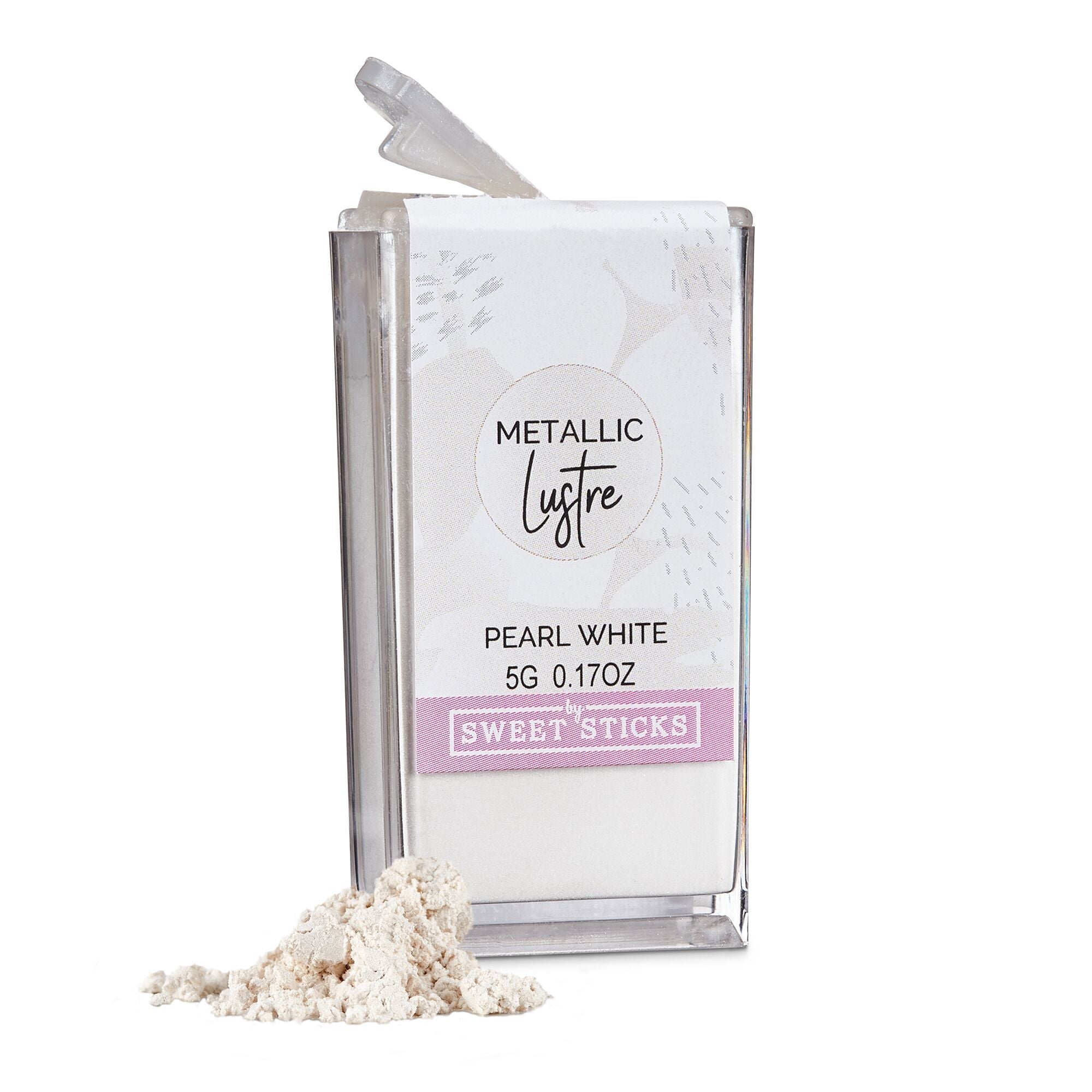 SWEETSTICKS 100% Edible Metallic Lustre Dust - 5g - Pearl White