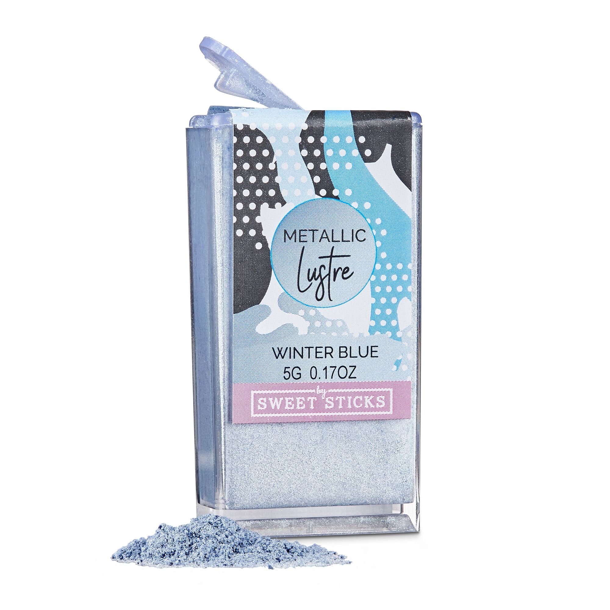 SWEETSTICKS 100% Edible Metallic Lustre Dust - 5g - Winter Blue