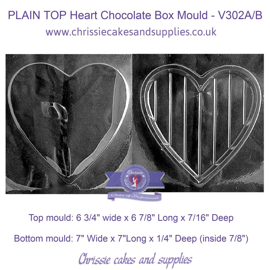 PLAIN TOP Heart Pour Box Chocolate Mould