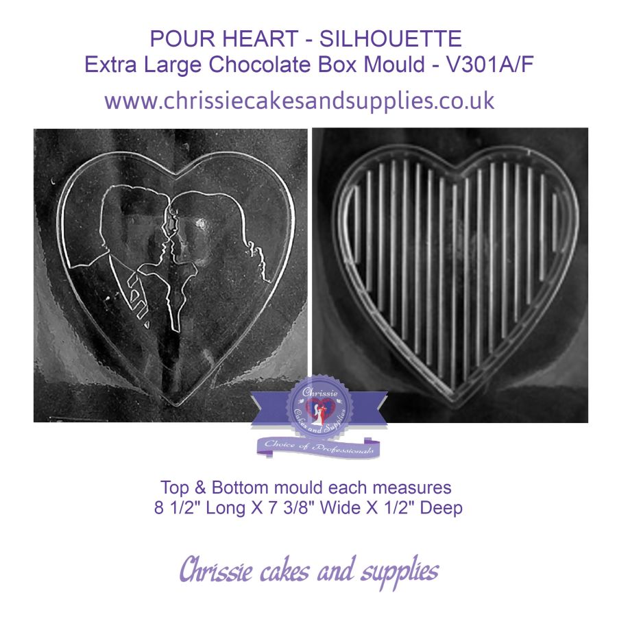 HEART POUR BOX - SILHOUETTE Extra Large Chocolate Box Mould