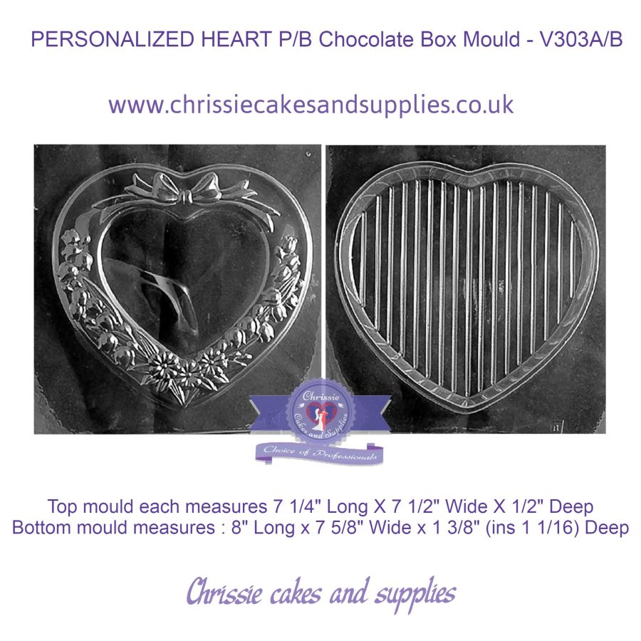 PERSONALISED HEART Pour Box Chocolate Mould