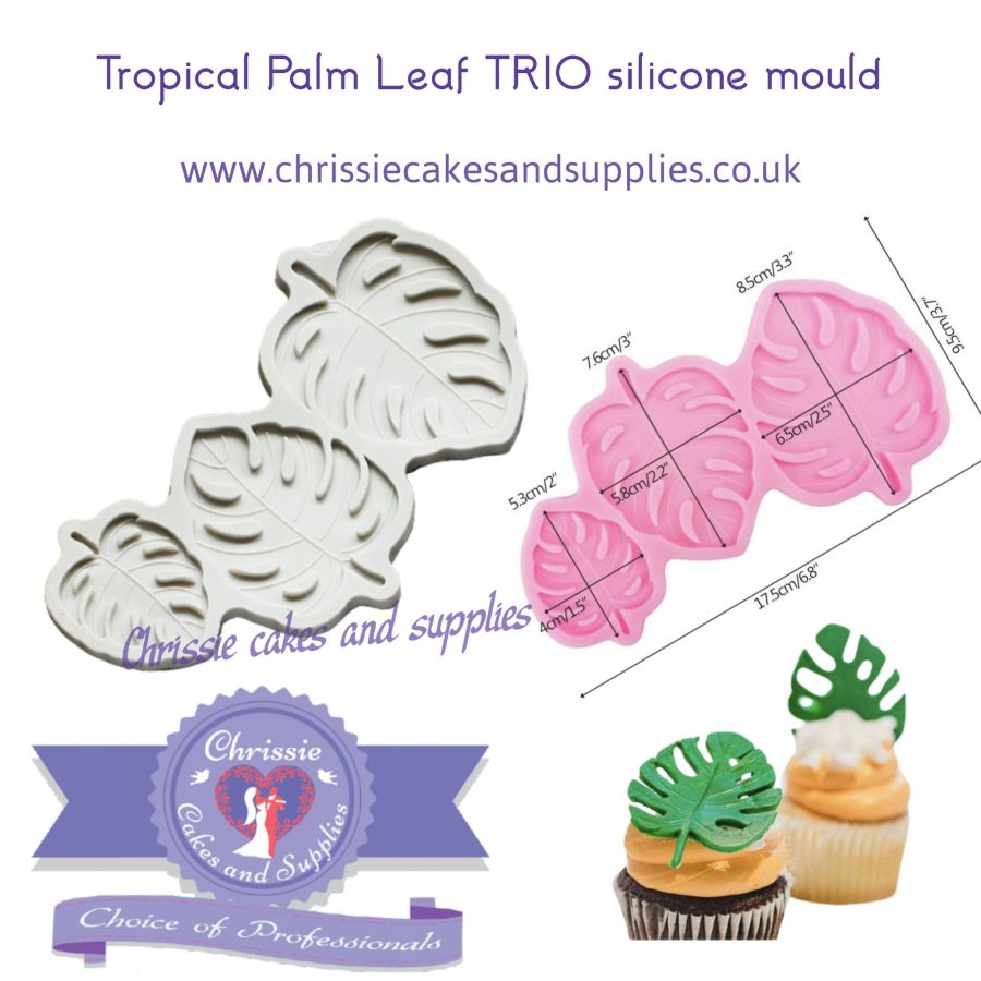 Tropical Leaf Palm Leaf TRIO Silicone Mould