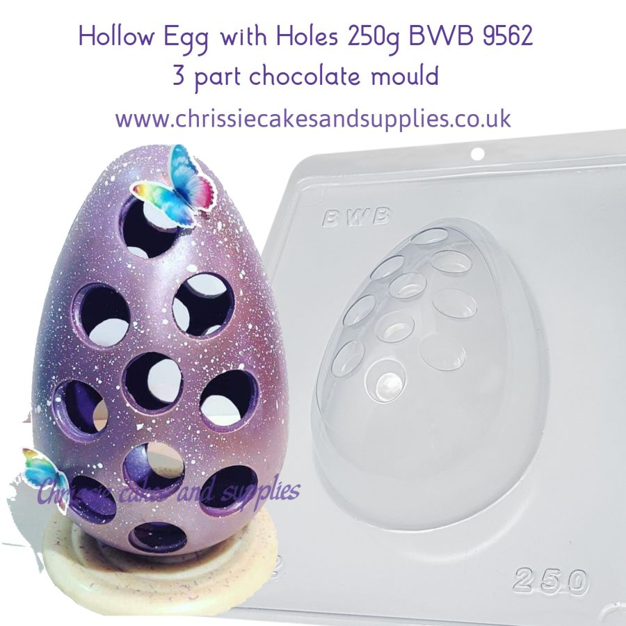 Hollow Egg with Holes 250g BWB 9562 - 3 Part Chocolate Mould