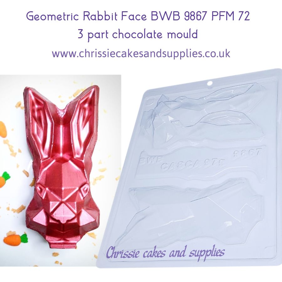 Geometric Rabbit Face Chocolate Mould
