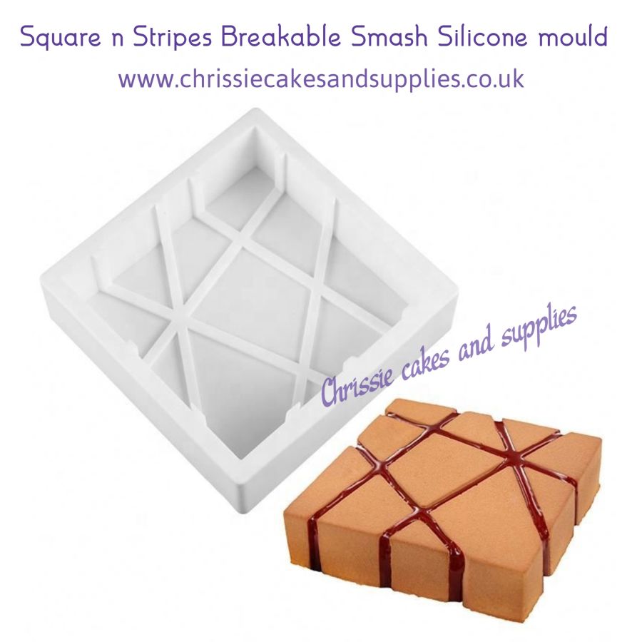 Square 'n' Diagonal Stripes Breakable Smash Silicone mould