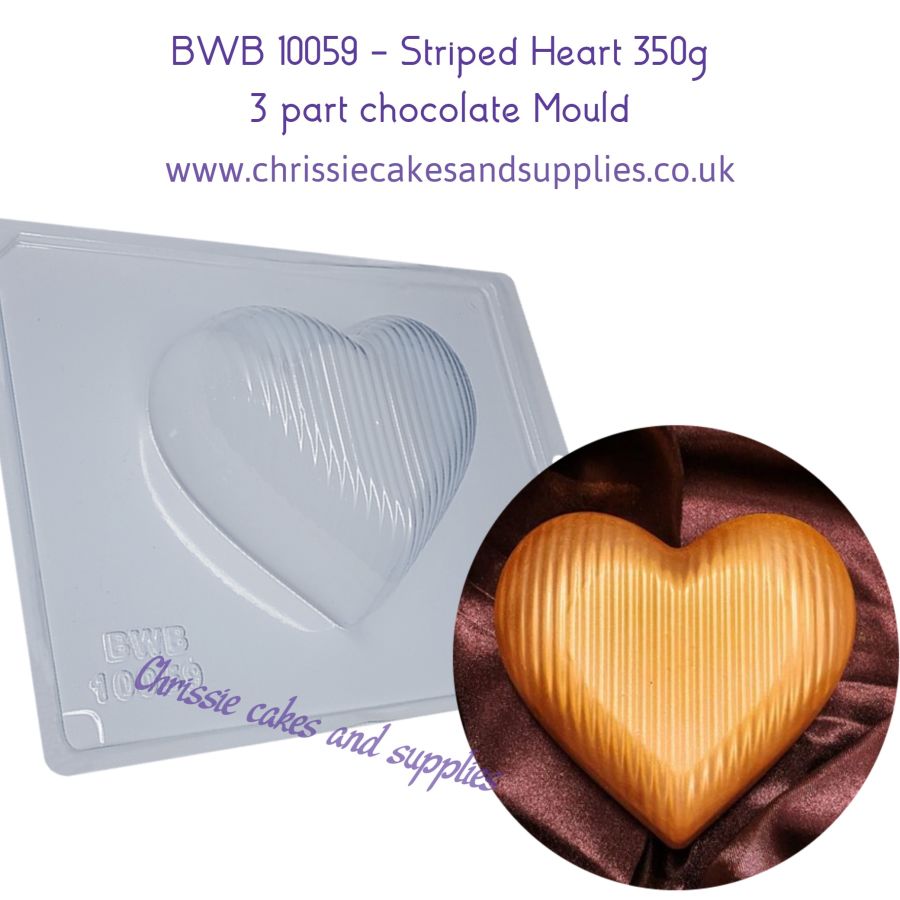 Striped Heart 350g chocolate mould