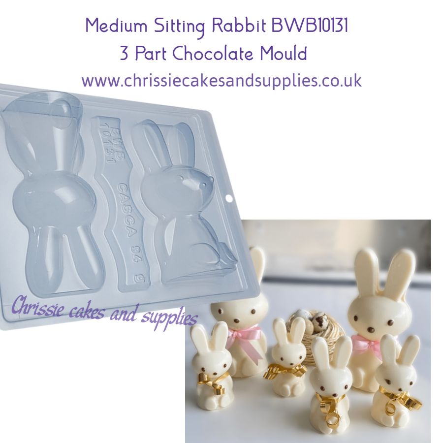 Medium Sitting Rabbit 170g 3 Part Chocolate mould BWB10131