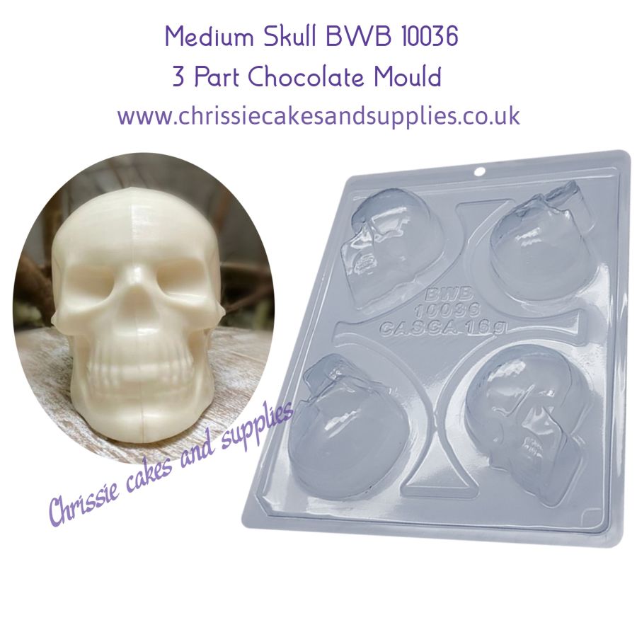 Medium Skull 3 Part Chocolate Mould