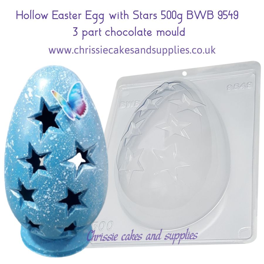 Hollow Easter Egg with Stars 500g Chocolate Mould