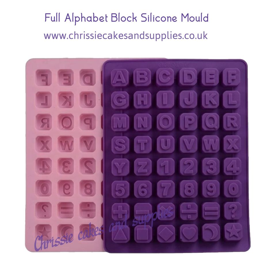 Full Alphabet and Symbols Cube Block Silicone Mould